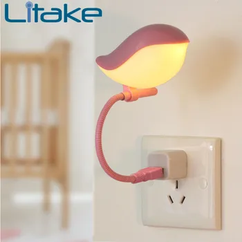 

Litake USB Night Lights Novelty Gift Lovely Bird Shaped Flexible LED Lamp Portable USB Night Light Bedroom Desktop Lamp