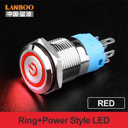 LANBOO 16 мм led buttonswitch прямые продажи с фабрики, кнопочный переключатель производство - Цвет: Red Light Symbol