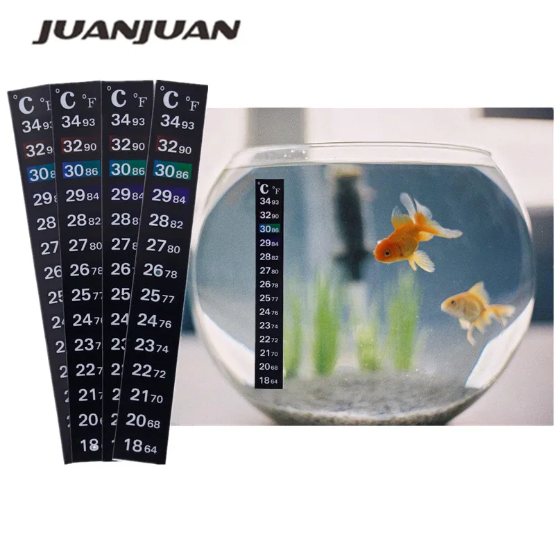

1pcs/2pcs/3pcs change color Thermometer Strip Stick-on Temperature Sticker Adhesive Sticky for Aquarium Fish Tank 20%off