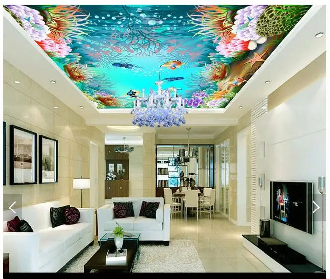 

custom 3d ceiling wallpaper murals 3d ceiling zenith mural ocean aquarium suspended ceiling mural 3d living room photo wallpaper