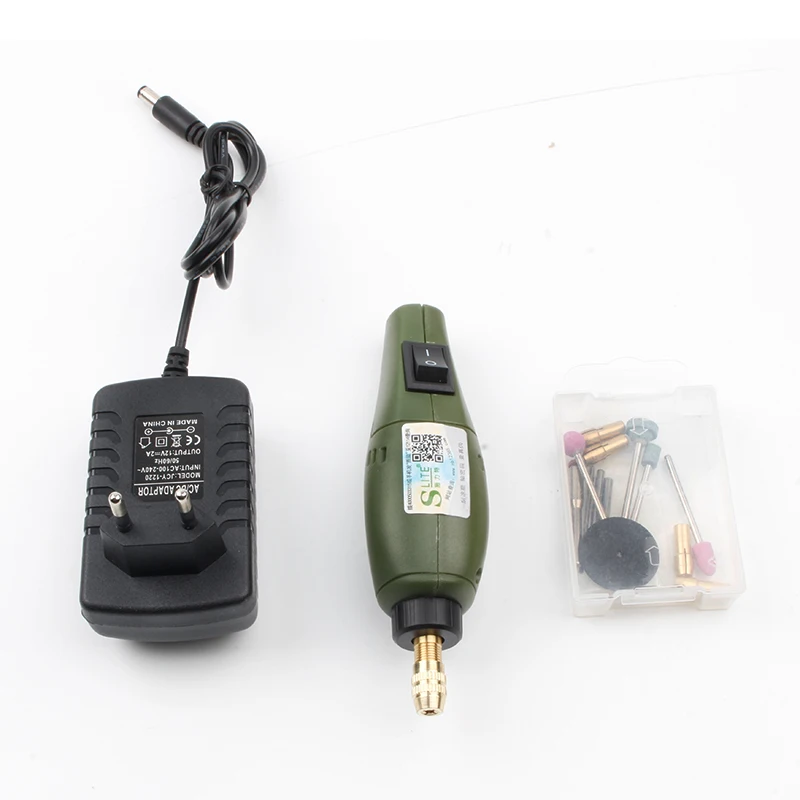 Mini Electric Drill DIY Electric Grinder dremel drill 12V DC Grinding Set for Milling Polishing Drilling Cutting Engraving Kit (1)