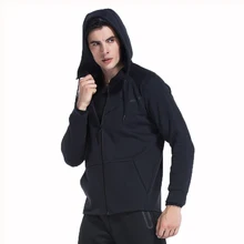 BESGO Для мужчин Спортивная куртка одежда с длинным рукавом, с капюшоном, для бега на открытом воздухе топы высокое качество ткани с хлопком, на молнии тренировочный Спортивная одежда для тренажерного зала