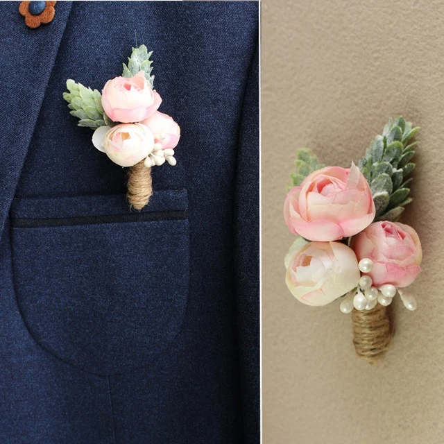 Jonnafe Pink Fl Corsages Wedding Accessories Bridesmaid Groom Jonnafe Pink Fl Corsages Wedding Accessories Bridesmaid Groom Brooch Handmade Men Boutonniere