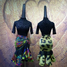 Женское взрослое платье для латинских танцев, Сетчатое трикотажное платье, Румба ча-ча, латинский танец самба, юбка, платье для латинских танцев, костюм