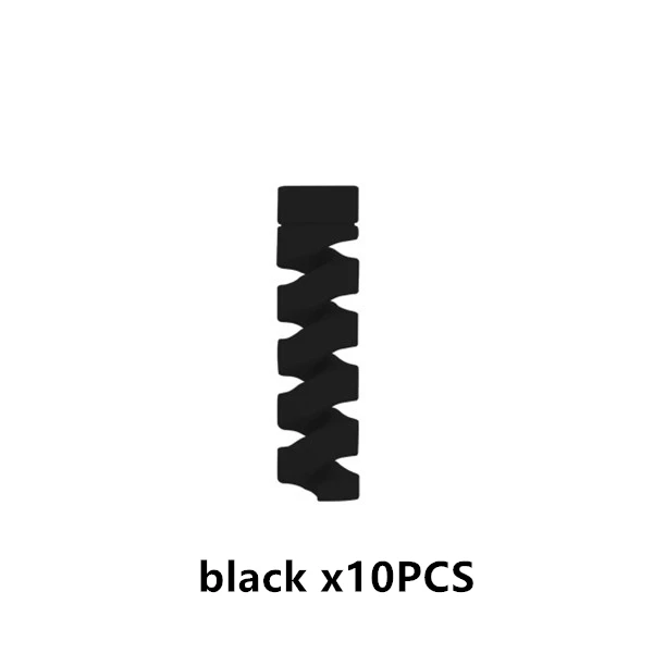 10 шт. спиральная трубка кабель протектор намотки провода шнур Органайзер держатель кабель заставка протектор для iPhone samsung xiaomi кабель - Цвет: Черный