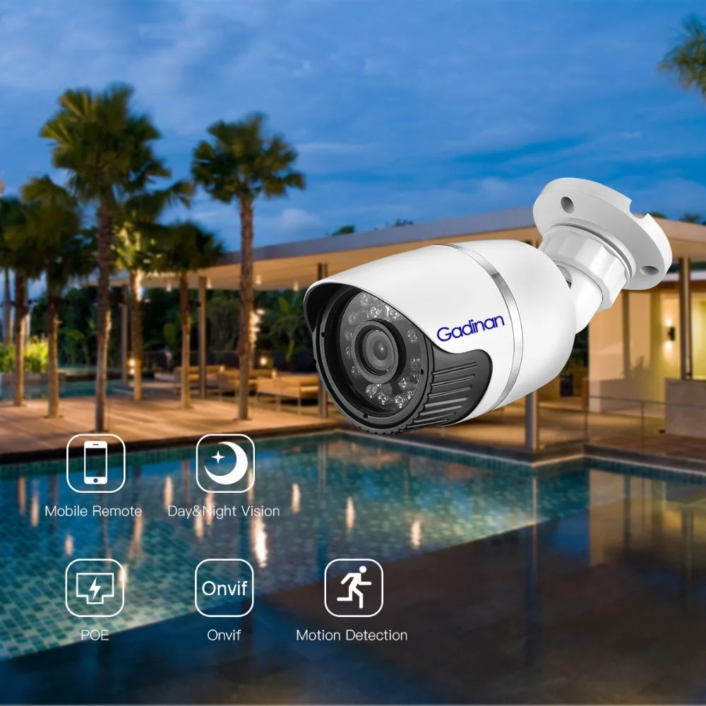 Gadinan H.265 IP камера 4MP HI3516D + OV4689 3MP 2MP SC2235 датчик ONVIF P2P пуля наружного видеонаблюдения