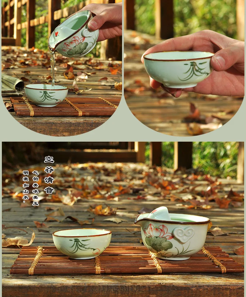 1 баночка 1 чашки Gaiwan расписанный вручную фарфор Чай горшок чашка для чая, гайвань путешествия Чай комплект и рисунком «кунг-фу» Чай комплекты кружка Quik подвески-талисманы в китайском стиле Чай горшок