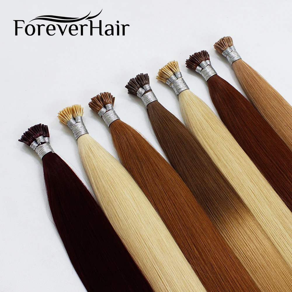 

FOREVER HAIR 1g/s 16"18" 20" 24" Real Remy Pre Bonded Human Hair Extension Keratin I Tip Straight Human Hair On Capsule 50g/pac