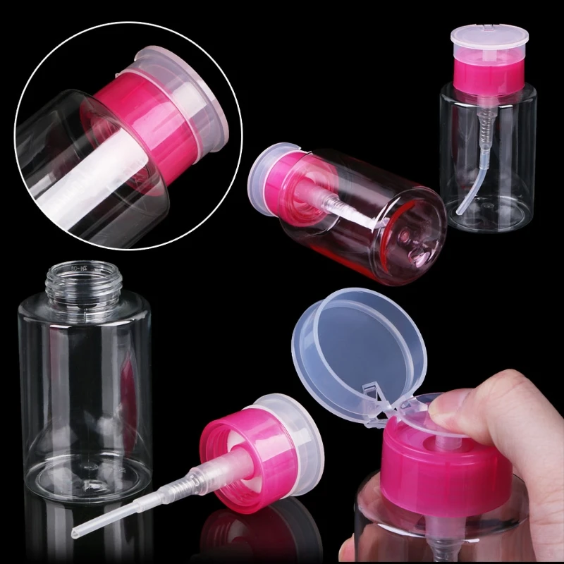 

160ml Empty Pump Dispenser Skin Lotion Container Manicure Liquid Gel Polish Remover Makeup Remover Clean Bottle Nail Art Tool
