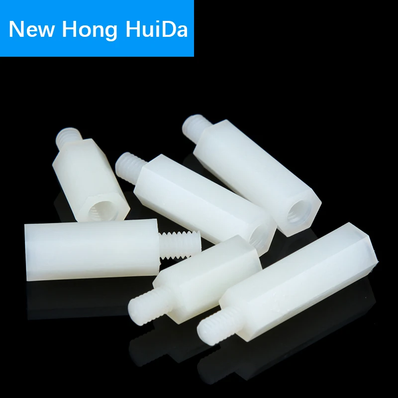 

M2 White Hex Male Female Nylon Standoff Plastic Mount Hexagon Threaded PCB Motherboard Spacer Pillar Boards Bolt Screw M2*L+6mm