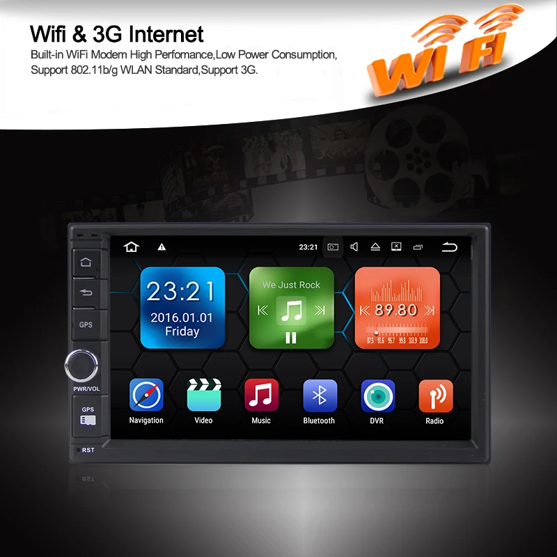 Excellent Android 7.1.2 System Double Din Universal Car Multimedia Player 5