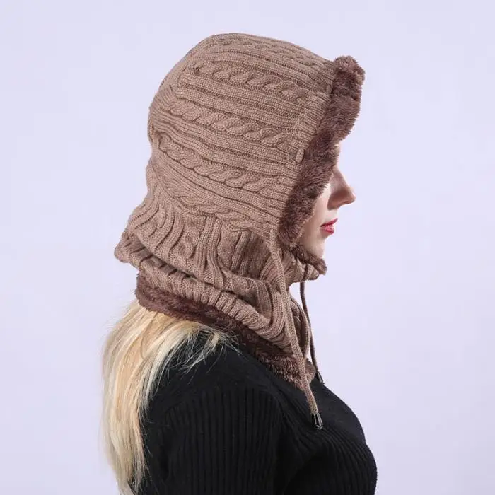 1 шт., женская и мужская вязаная шапка, шапка для шеи, теплые, эластичные, ветрозащитные, для зимы, для улицы, KS-shipping