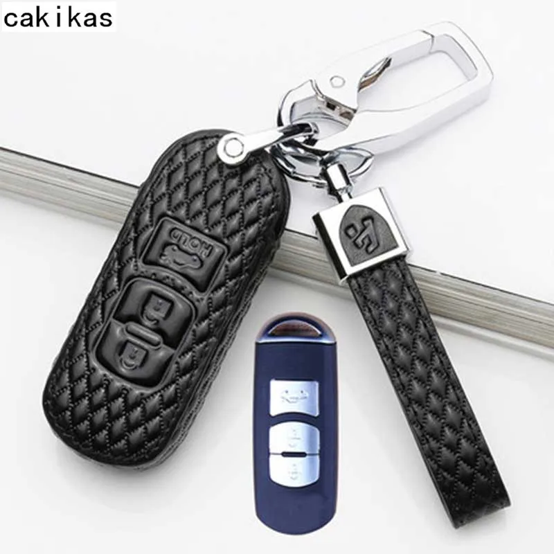 

Genuine Leather Smart Car Key Cover For MAZDA 3 5 6 Axela CX5 CX7 Key Case Car Accessaries Protect Holder Shell