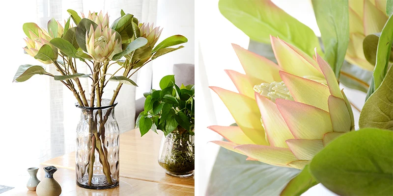 JAROWN Nordic Style Simulation Bouquet Green Leaves DIY Floral Wedding Decoration Home Living Room Green Plant Potted Decoration (5)