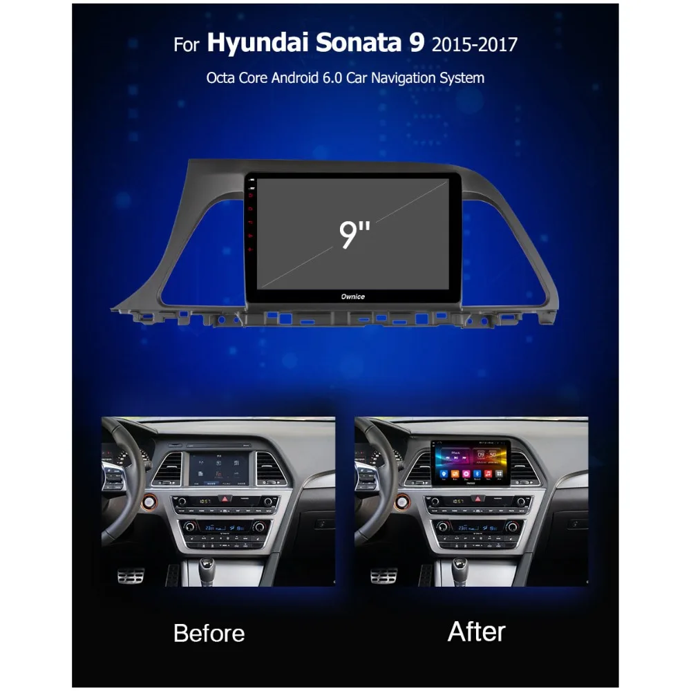 Flash Deal 9" IPS Android 9.0 Octa 8 Core 4GB RAM+32GB ROM Car DVD Player For Hyundai Sonata 9 2015-2017 GPS ADAS Radio Stereo DSP CarPlay 1