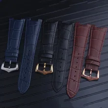 Черный коричневый синий браслет из натуральной кожи(подходит) Patek philpe Nautilus 25 мм x 18 мм