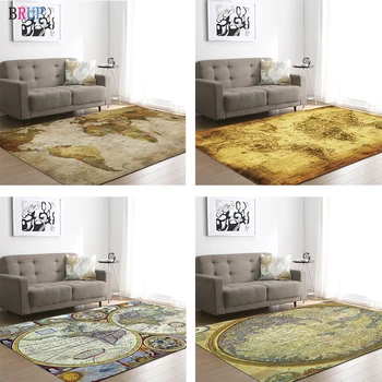 

7 Kinds World Maps 3D Printed Large Carpets Creative Map Rugs Big Rugs Parlor Tea Table Area Rug Mat Soft Flannel Floor Decor