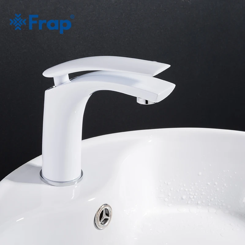 Günstige Frap Waschbecken Wasserhahn Wasserhahn Bad Wasserhahn Solide Weiß Messing Langen Griff Weiß Malerei Mischer Warmen Und Kalten Mischbatterie y10044