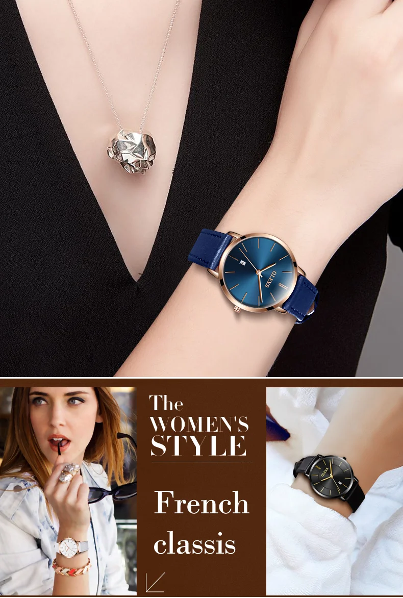 OLEVS Высокое качество Женские часы кожа японский механизм Женские наручные часы кварцевые часы календарь повседневные часы reloj mujer