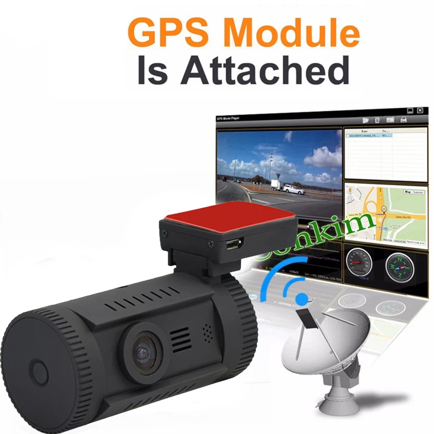US $56.10 Conkim Dash Cam GPS DVR Digital Video Recorder 1296P 1080P Full HD Hidden Black Box Auto Cameras DVR Mini 0826P w Hard Wire Kit