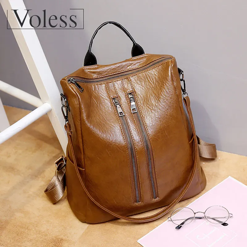 

Women Backpack High Quality Soft PU Leather Ladies Backpack Vintage Backpacks For Teenage Girls 2018 New Arriveal Shoulder bags