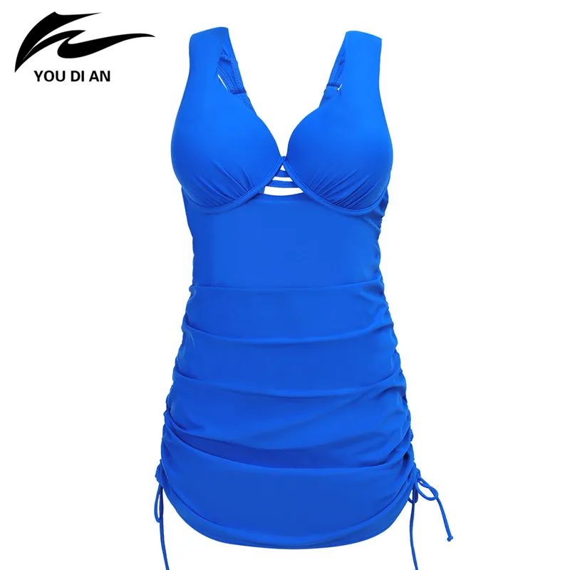 

2017 Women One Piece Swimsuit Plus Size Swimwear Women Push Up Large Cup Swimsuits Solid Color Bathing Suit Monokini Biquini