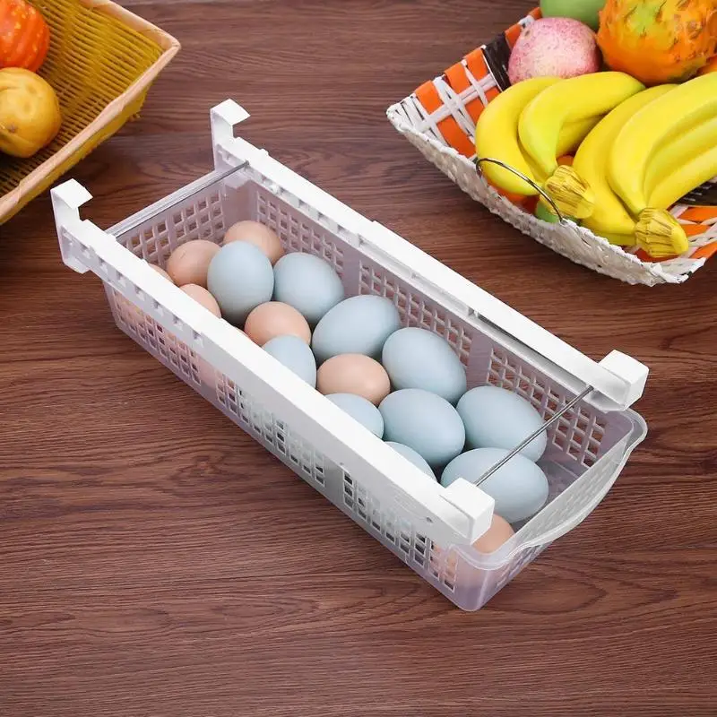 

New Fridge Mate Refrigerator Pull Out Bin Home Organizer Drawer Space Saving Organizer Egg Storage Box