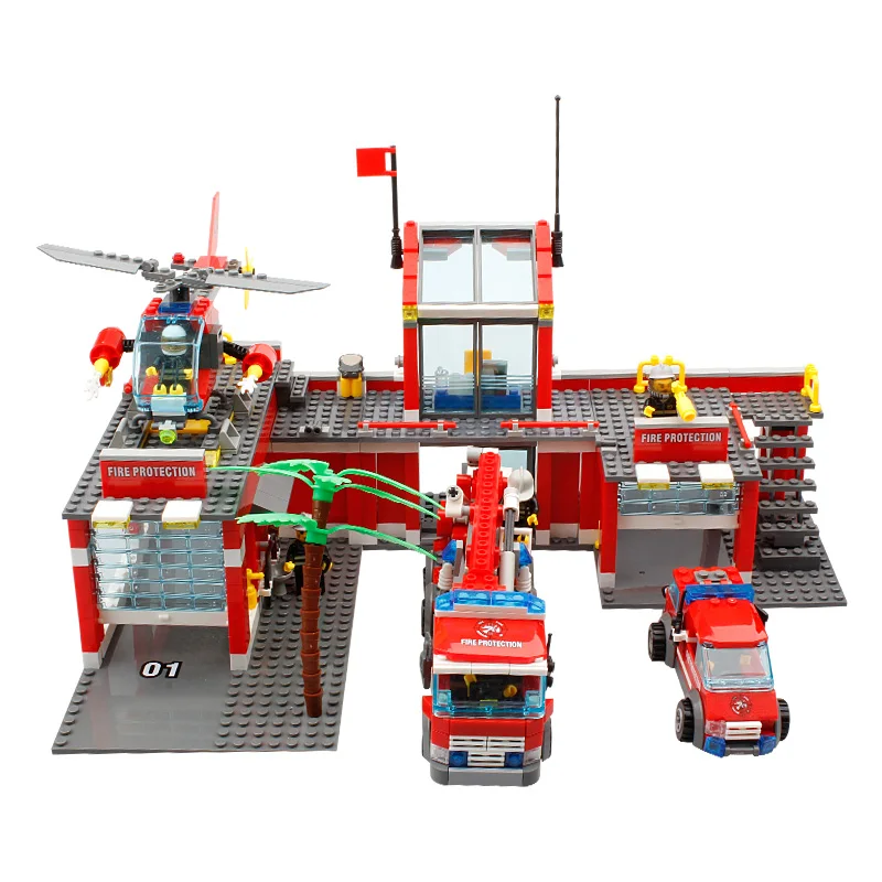 

City Fire Station Building Block Compatible 774pcs Bricks Classic Educational DIY Toys