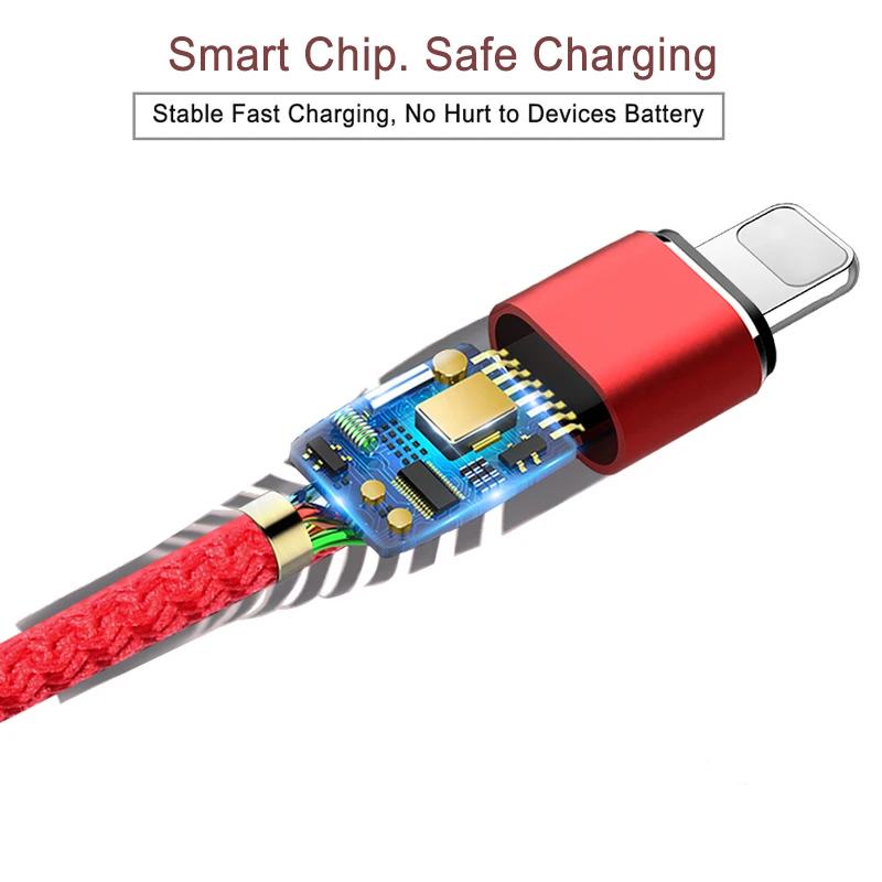 NOHON 3 м 2 1 USB кабель для iPhone 11 Xs Xr 8X7 6 6S Plus SE iOS 12 10 зарядное устройство нейлоновый