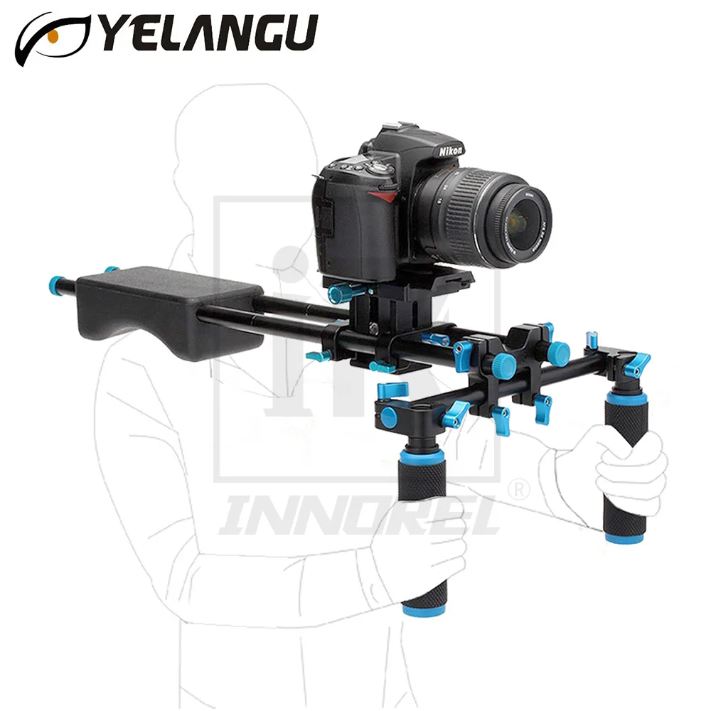 YELANGU D2 DSLR Rig 5D2 5D3 6D 70D D800 Camera Mount Head Handheld Video Shoulder Support System 15