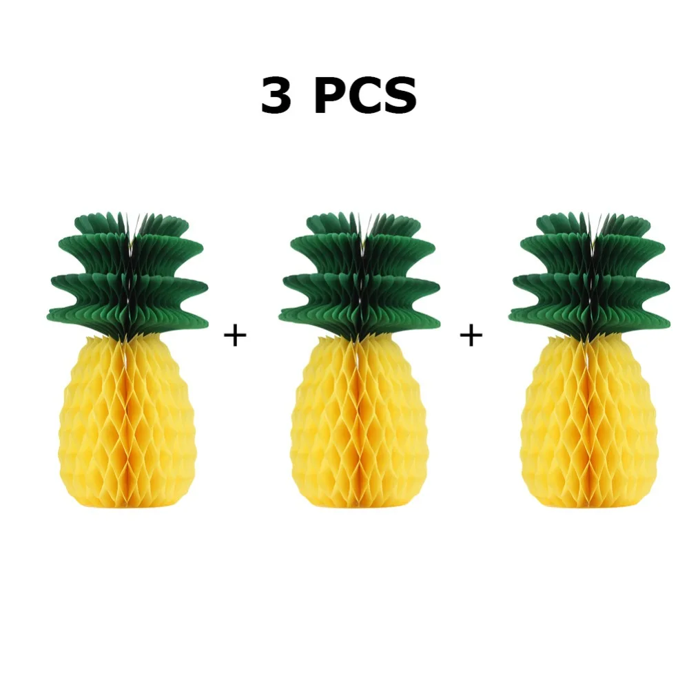 

3pc 12" Big Honeycomb Pineapple Hanging Decoration Table Centerpiece for Summer Party Hawaiian Tropical Luau Party Decor