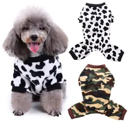 Костюм Собаки мило собака щенок камуфляж печати Осень Теплый костюм с украшениями одежда