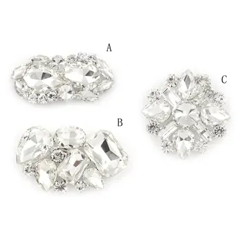 

Rhinestone Flower Shoe Buckle Strass Crystal Decorations Clips Shoe Charms Full Crystal Shoe Clips Accessories 3Styles