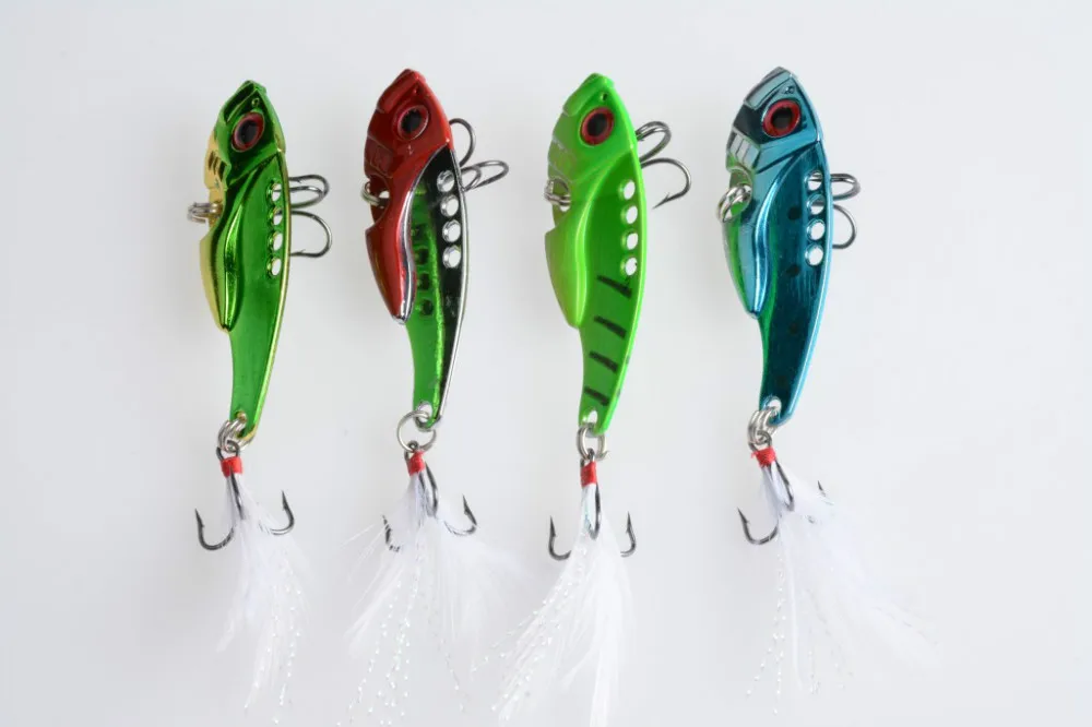 2016 metal fishing lures 4Colors 8pcs VIBE metal fishing lure 5.5CM 11G