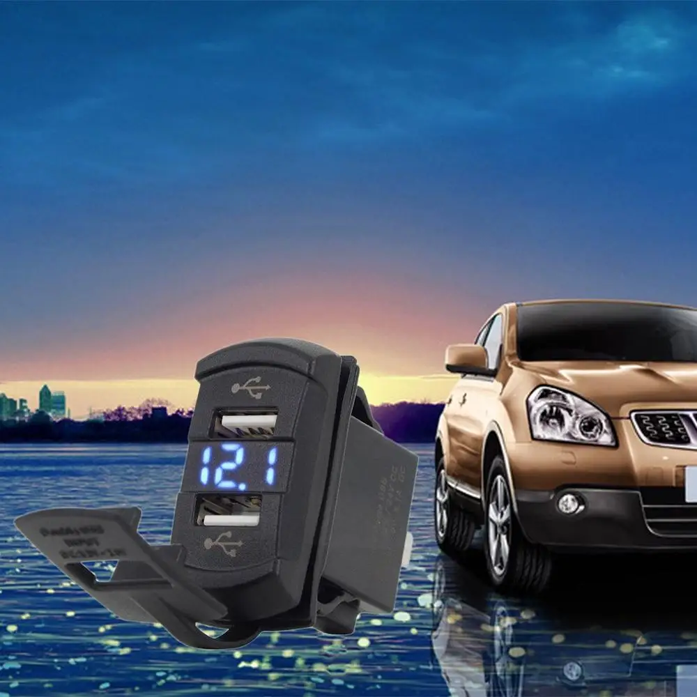 

"Durable 12V Dual USB Car Motorcycle Cigarette Lighter Socket Splitter Power Adapter outlet power Mobile Phone Charger "
