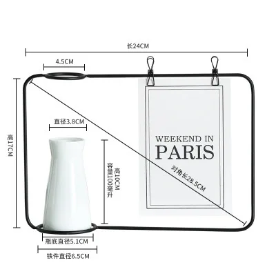 Скандинавские модные роскошные украшения железной керамики цветок рамки поддельные фото ваза для гидропоники Note Home - Цвет: Золотой