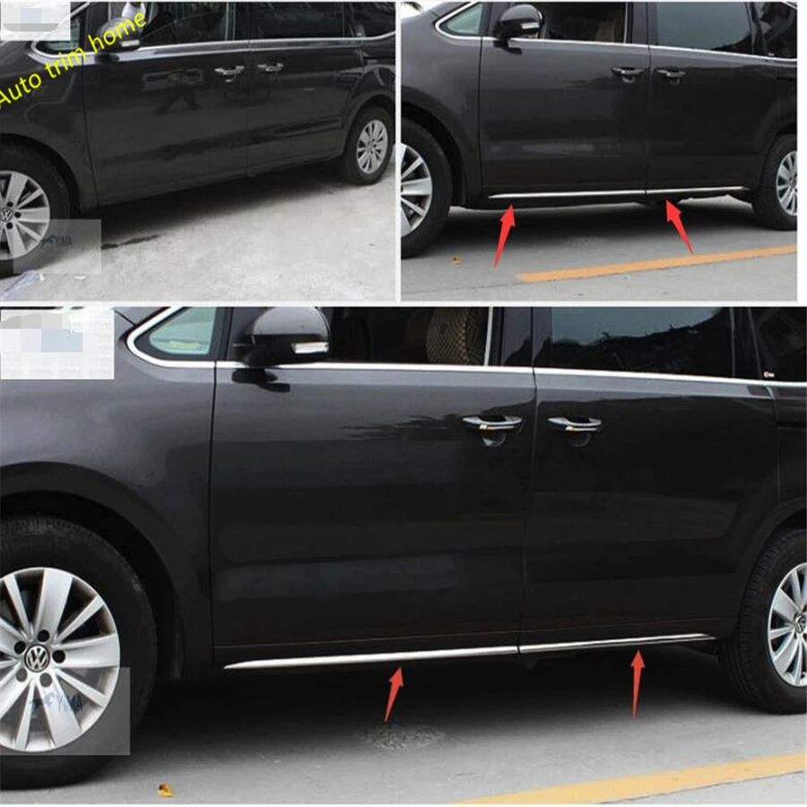 

Lapetus Stainless Steel Door Side Body Molding Garnish Cover Trim 4 Pcs / Set For VW Volkswagen Sharan 2012 2013 2014 2015 2016