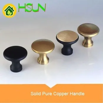 

Pure Copper Furniture Handle Black Continuous System Drawer Cupboard Doorknob Handle Countryside Code Modern Concise Door Pull