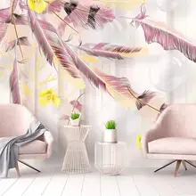 Обои на заказ, 3d, шаровой стерео-микрофон, Розовое перо, современный минималистичный ТВ фон, гостиная, спальня, 3d обои