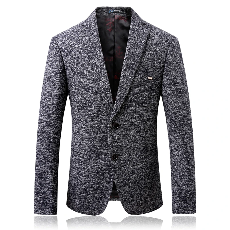 

Suit jacket autumn and winter new men's fashion simple woolen suit jacket men's boutique large size business casual blazer