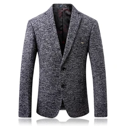 Suit jacket autumn and winter new men's fashion simple woolen suit jacket men's boutique large size business casual blazer Suit jacket autumn and winter new men's fashion simple woolen suit jacket men's boutique large size business casual blazer