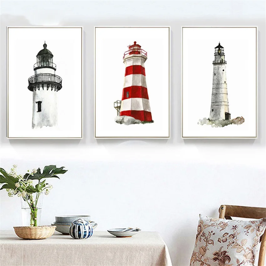 

lighthouse Painting quality Art Decor Home Decor HD room kitchen living posters wall art canvas painting No Frame E126