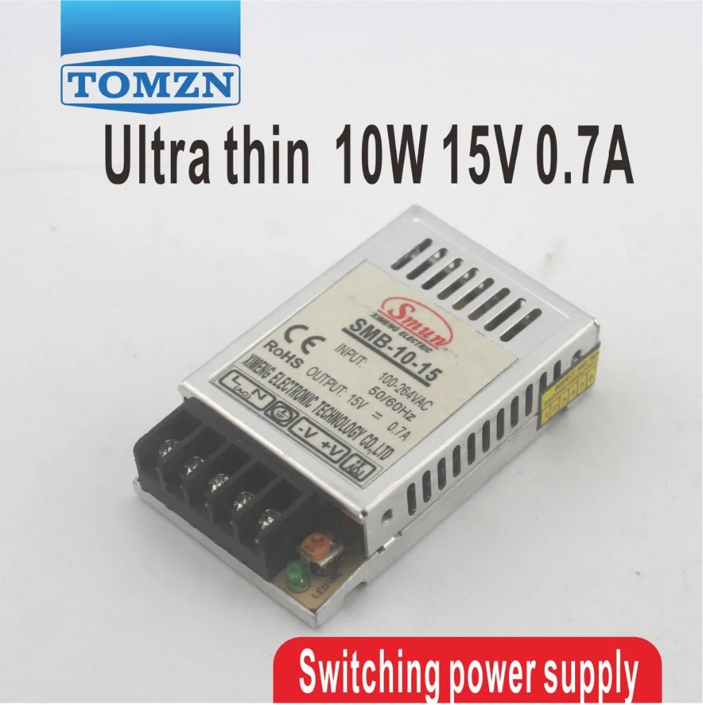 

10W 15V 0.7A Ultra thin Single Output Switching power supply for LED Strip light 90V-260V AC Input