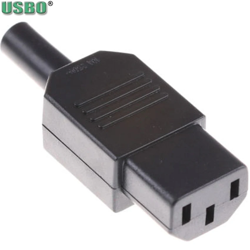 New DIY 10A 250V Black IEC320 C13 C14 male female Plug Rewirable PDU UPS Receptacle Power Cable