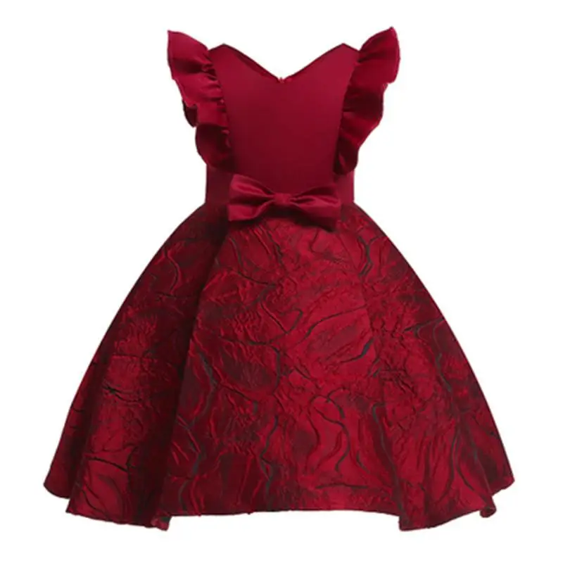 

2019 Children Girls Solid Princess Dress Kids Dresses For Girls Wedding Christmas Party Baby Girl Dresses Clothes Vestidos L115