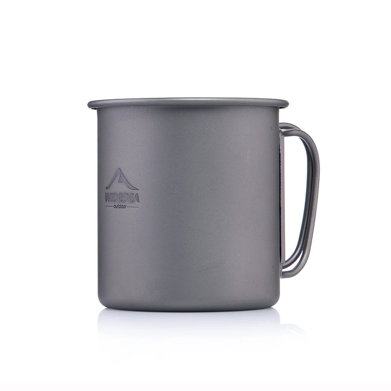 Widesea Сверхлегкая титановая чашка для кемпинга пикника, чашка для воды со складной ручкой, 300 мл