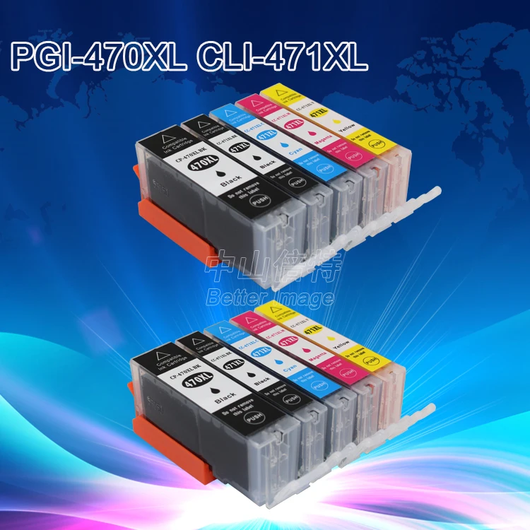 

INK WAY Replacement Ink for PIXMA MG5740 MG6840 MG7740,PGI-470XLBK, CLI-471XL BK C M Y ,10 PACK, FREE SHIPPING