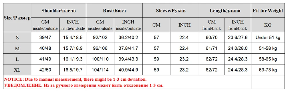 SIZE CHART