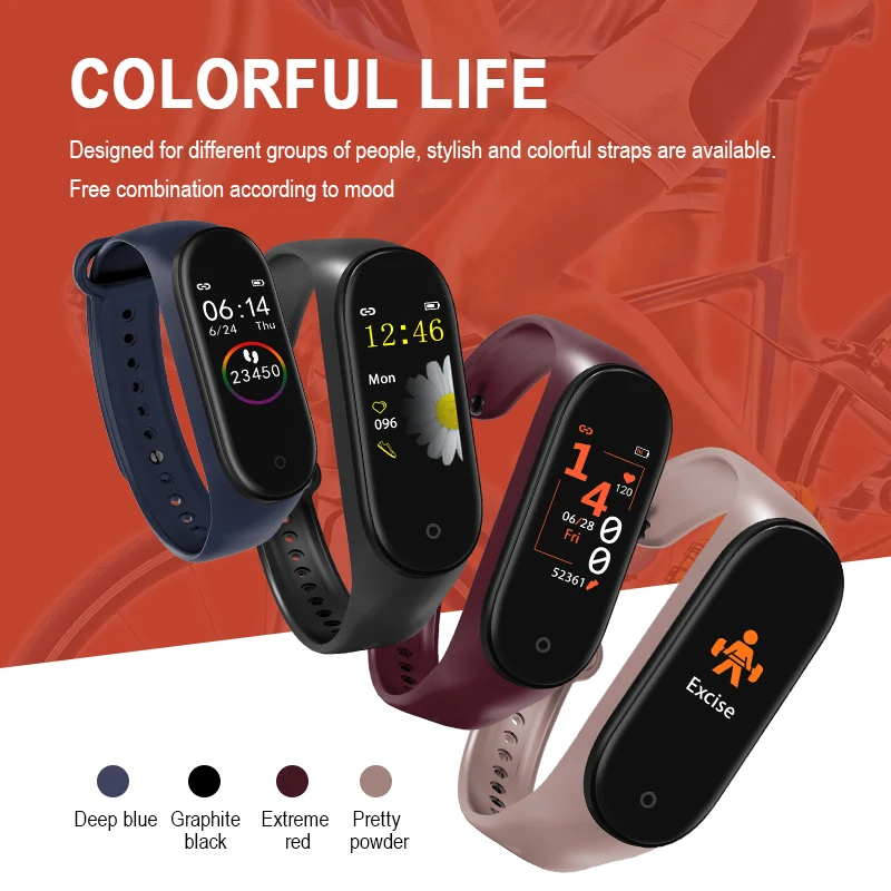 

Sport M4 band Smart Watch women Waterproof Ip67 Passometer Smartwatch men Fitness bracelet Watch PK mi band 4 IOS Android