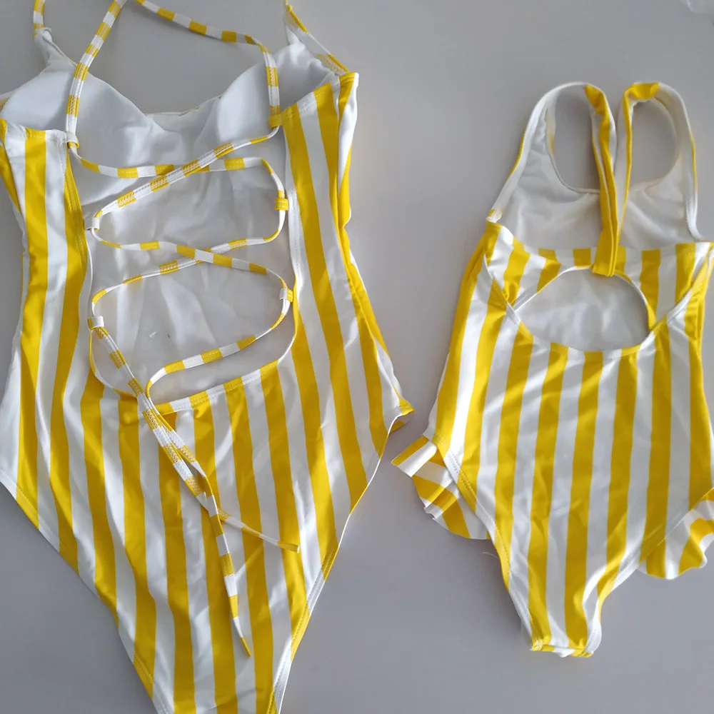 NASHAKAITE/купальник «Мама и я», в полоску, на талии, с оборками ...